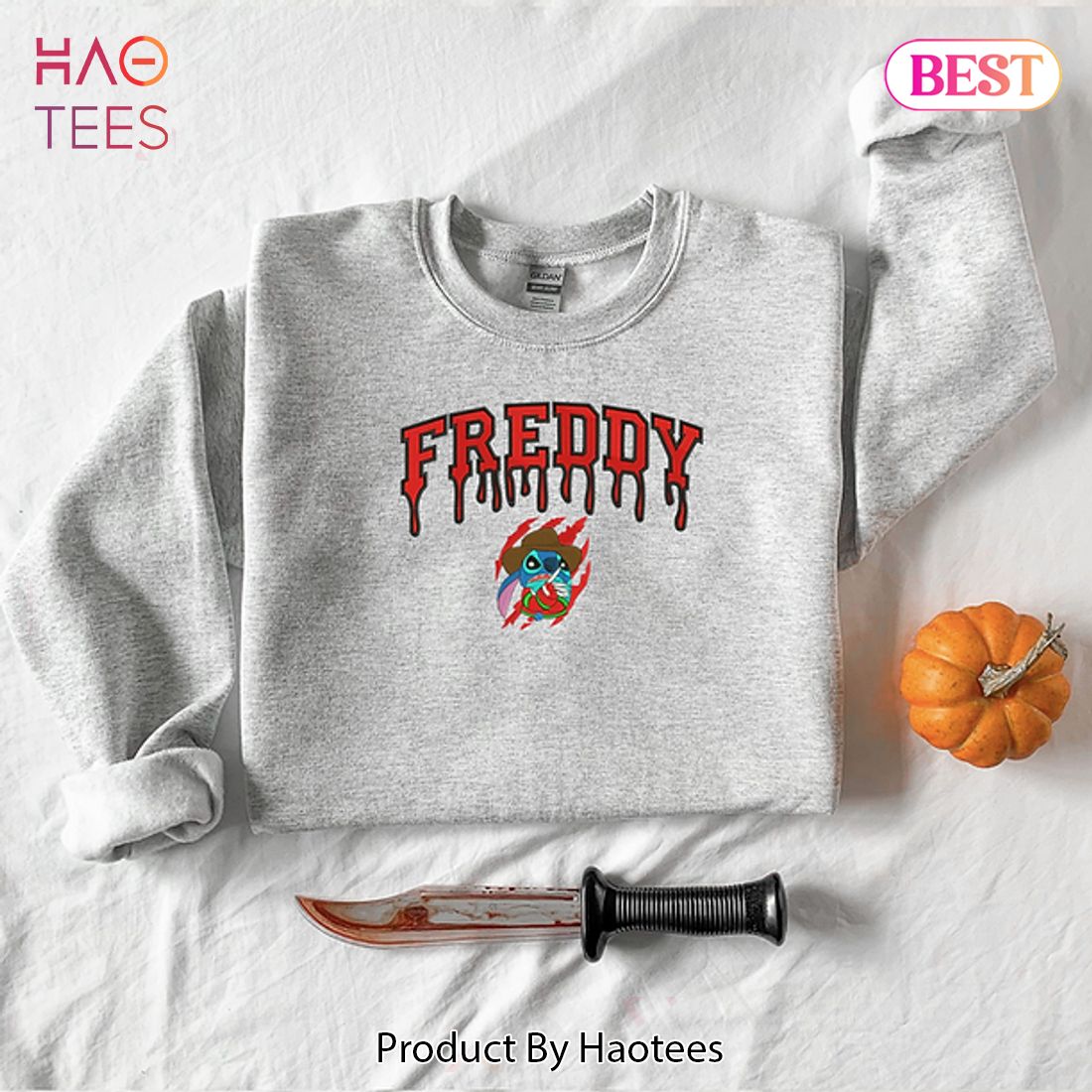 HOT Stitch Freddy Melt Embroidered Hoodie, Sweatshirt