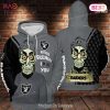 AVAILABLE Baltimore Ravens Logo Skull Skeleton 3D Hoodie