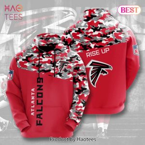 HOT TREND Atlanta Falcons Football Camo Red Black White Full Printing 3D Hoodie