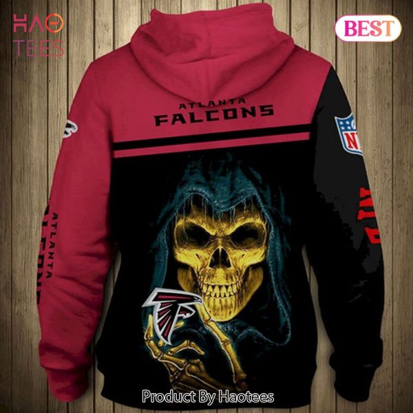 HOT TREND Atlanta Falcons Skull Sweatshirt Zipper For Men Women 3D Hoodie