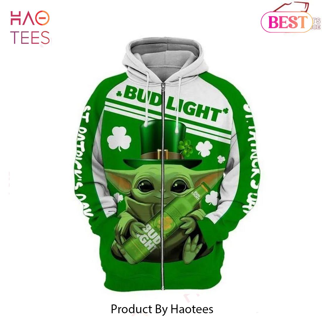HOT TREND Baby Yoda Bud Light 3D Hoodie HOT TREND Baby Yoda Bud Light 3D Hoodie