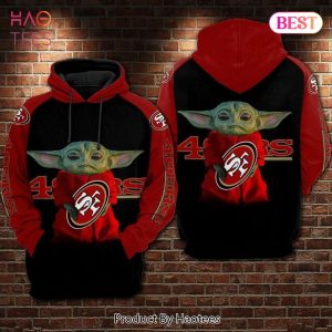 HOT TREND Baby Yoda Hug Logo San Francisco 49Ers Football 3D Hoodie
