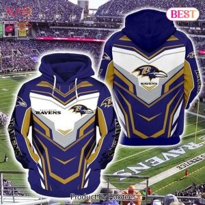 HOT TREND Baltimore Ravens Football Blue 3D Hoodie