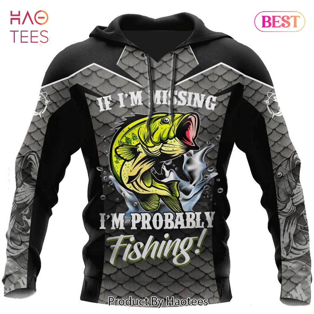 HOT TREND Bass Silver Sports Probably Fishing 3Ded