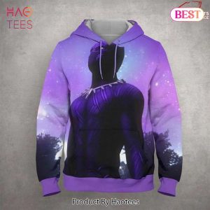 HOT TREND Black Panther Purple Over Print 3D Hoodie