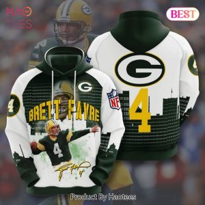 HOT TREND Brett Favre Green Bay Packers 3D Hoodie Green Bay Packers Father’s Day Gifts