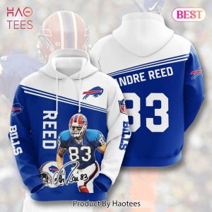 HOT TREND Buffalo Bills 83 Reed Signature 3D Hoodie