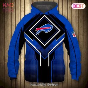 HOT TREND Buffalo Bills Football Team Blue Black 3D Hoodie
