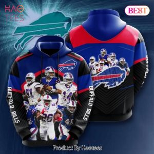 HOT TREND Buffalo Bills Football Team Lovers Blue Red Black 3D Hoodie