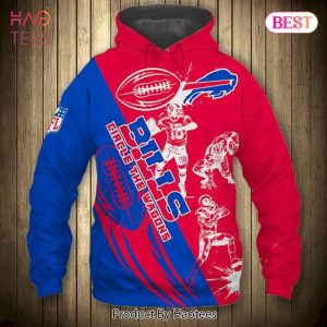 HOT TREND Buffalo Bills Football Team Lovers Blue Red Pattern 3D Hoodie