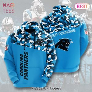 HOT TREND Carolina Panthers Logo Keep Pounding 3D Hoodie