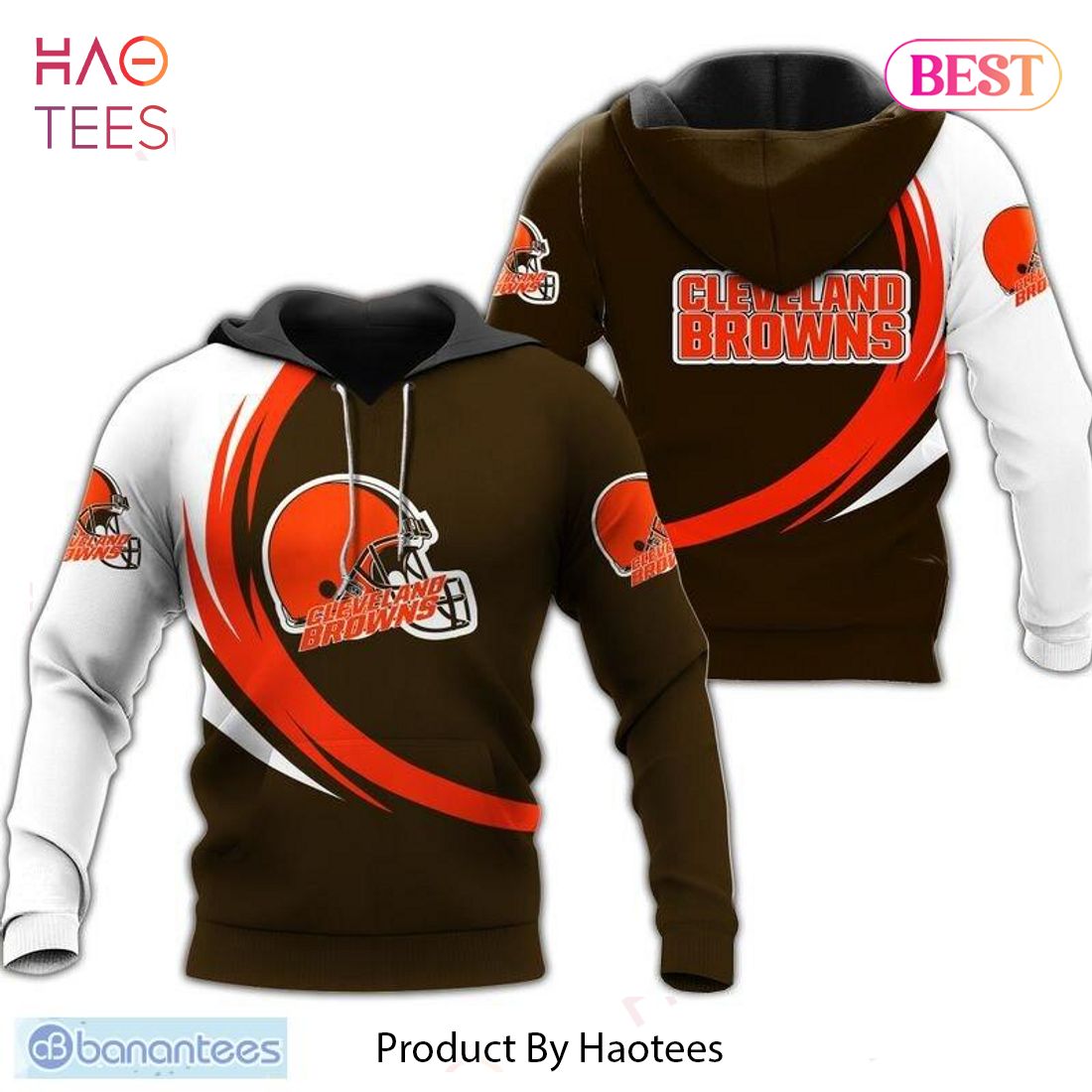 HOT TREND Cleveland Browns 3D Hoodie curve graphic Gift For Mens