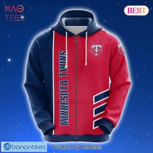 HOT TREND MLB Minnesota Twins Red Blue 3D Hoodie Zip Hoodie