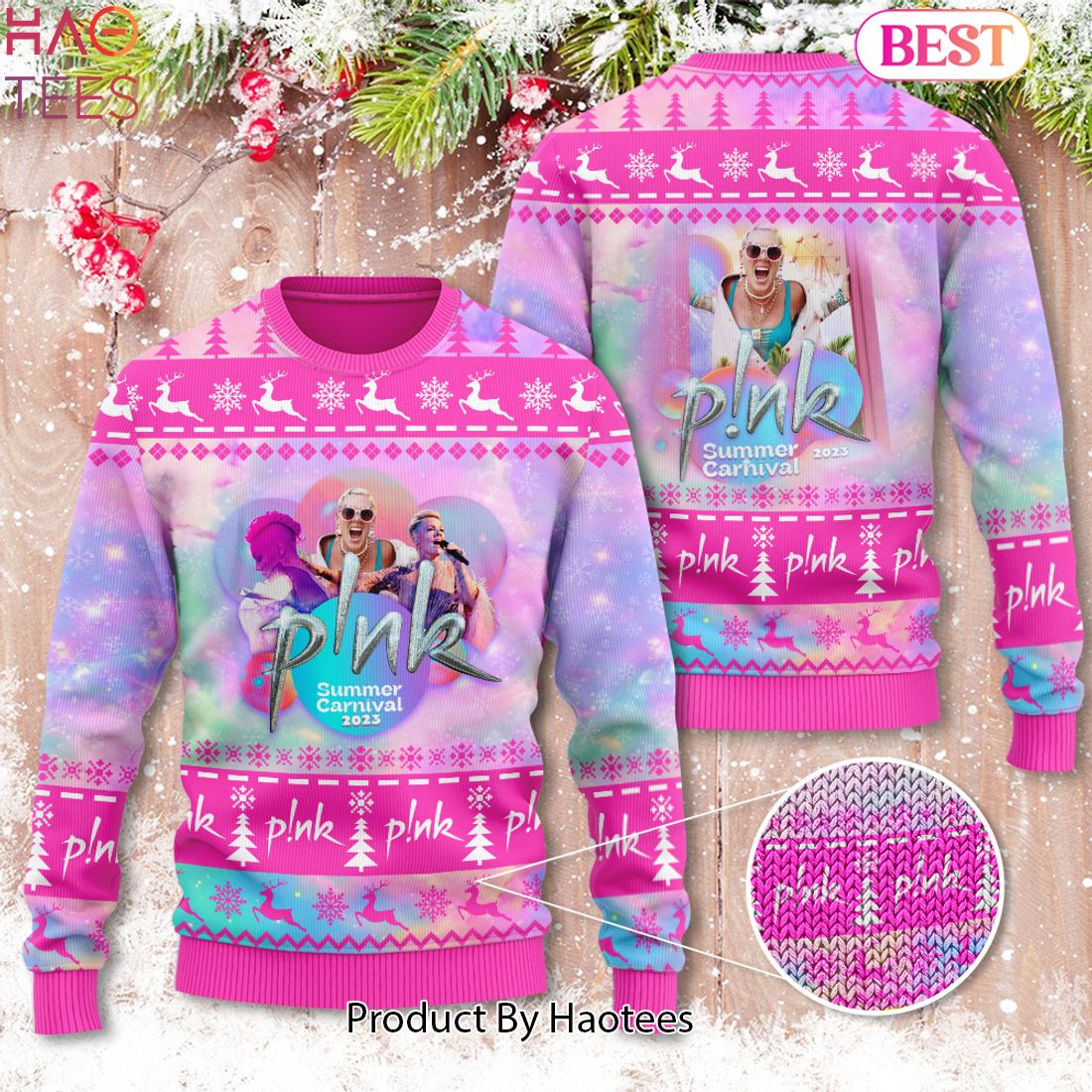 HOT TREND PINK Summer Carnival 3D Ugly Sweater