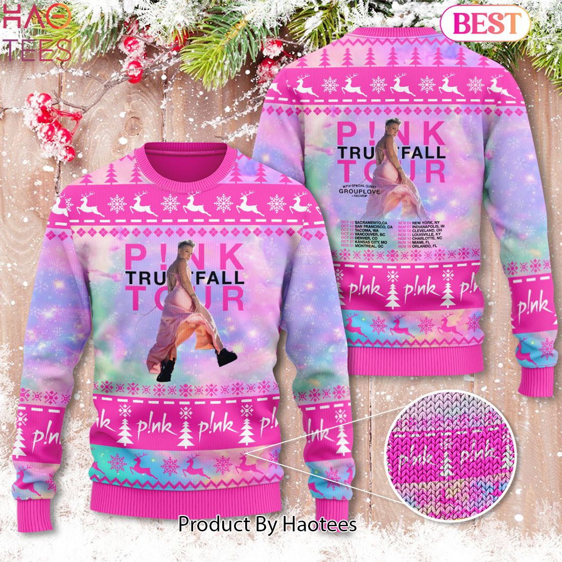 HOT TREND PINK Trustfall Tour 3D Ugly Sweater