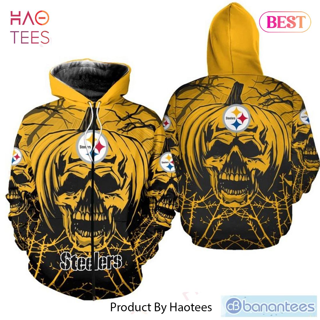 Steelers discount skull hoodie