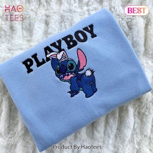 HOT TREND Play Blue Alien Embroidered Hoodie, Sweatshirt