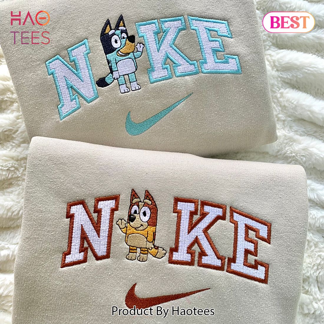 HOT TREND Puppy Siblings Matching Set Embroidered Hoodie, Sweatshirt