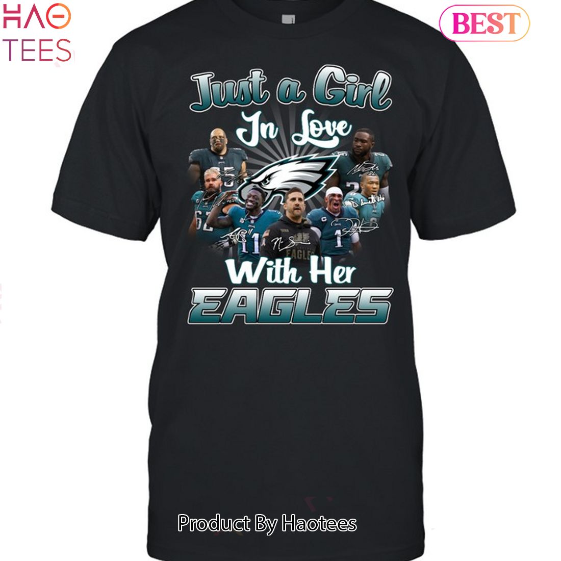 Just a woman who loves her Philadelphia Eagles shirt, hoodie