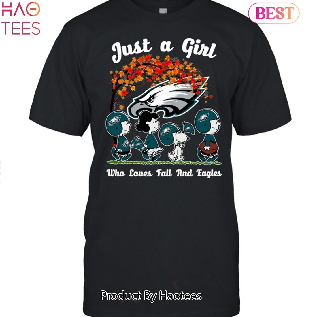 Just A Girl Who Loves Fall And Philadelphia Eagles Unisex T-Shirt