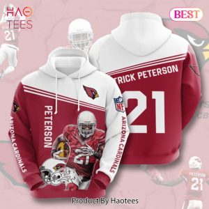 LIMITED Arizona Cardinals 21 Peterson Signature 3D Hoodie