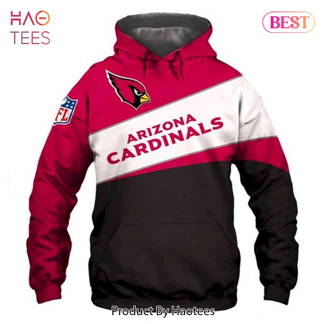 LIMITED Arizona Cardinals Football White Red Pullover Gift For Fans 3D Hoodie