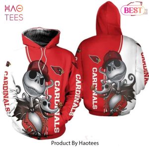 LIMITED Arizona Cardinals Jack Skellington And Zero 3D Hoodie In