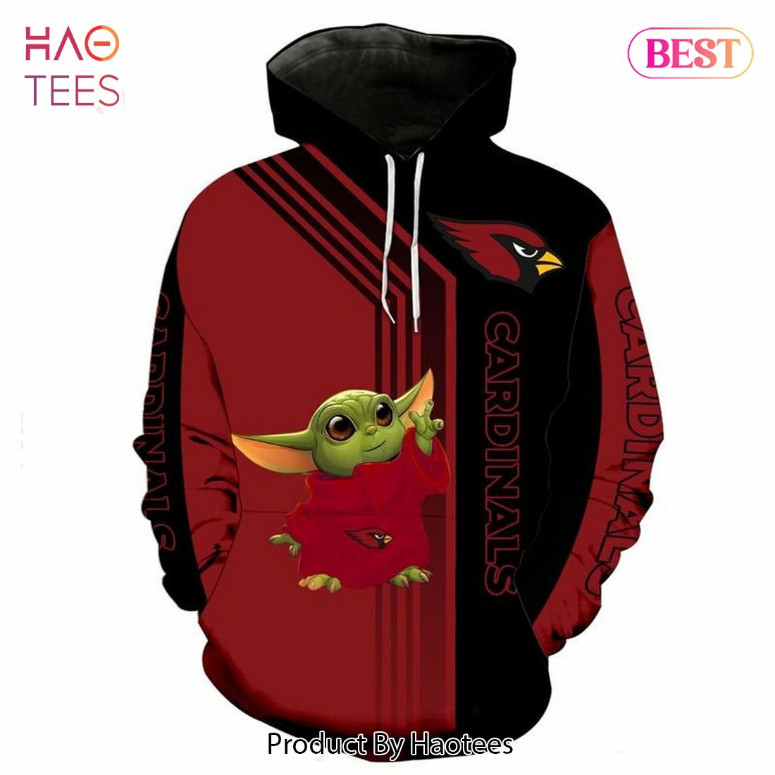 LIMITED Arizona Cardinals With Baby Yoda 3D Hoodie LIMITED Arizona Cardinals With Baby Yoda 3D Hoodie