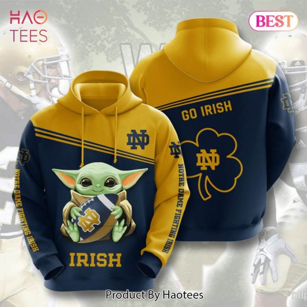 LIMITED Baby Yoda Notre Dame Fighting Irish 3D Hoodie Gift For Notre Dame Fans