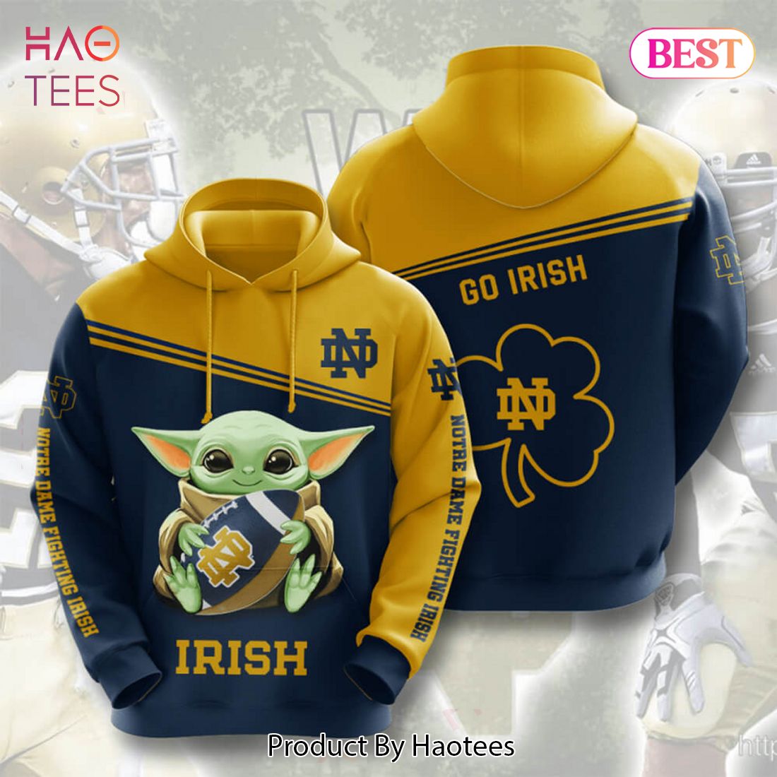 LIMITED Baby Yoda Notre Dame Fighting Irish 3D Hoodie Gift For Notre Dame Fans LIMITED Baby Yoda Notre Dame Fighting Irish 3D Hoodie Gift For Notre Dame Fans