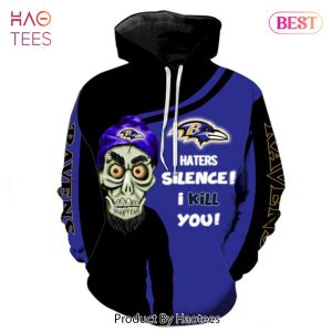 LIMITED Baltimore Ravens Logo Achmed Haters Silence I Kill You 3D Hoodie