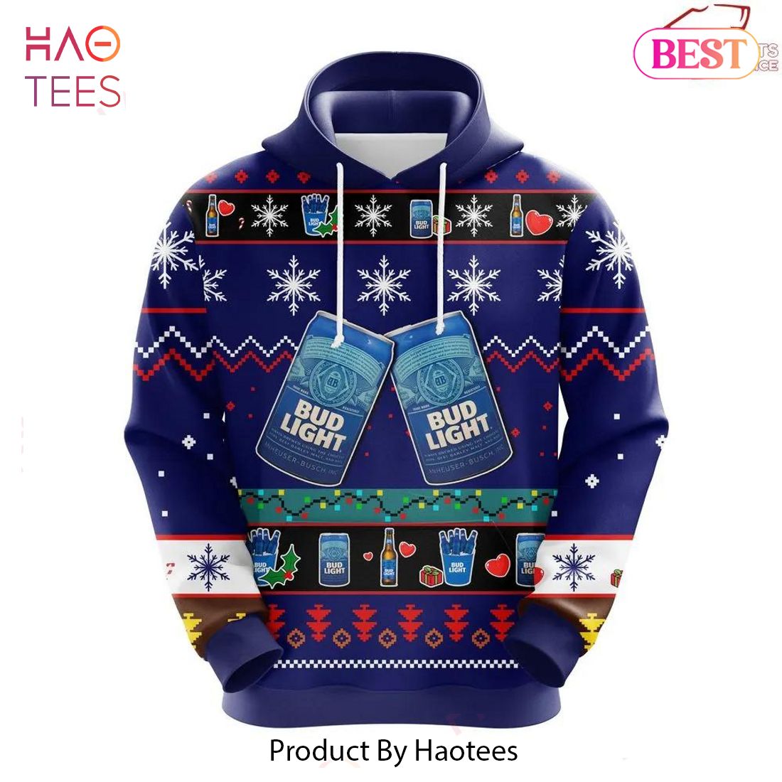 LIMITED Bud Light Beer Texas Edition Christmas 3D Hoodie