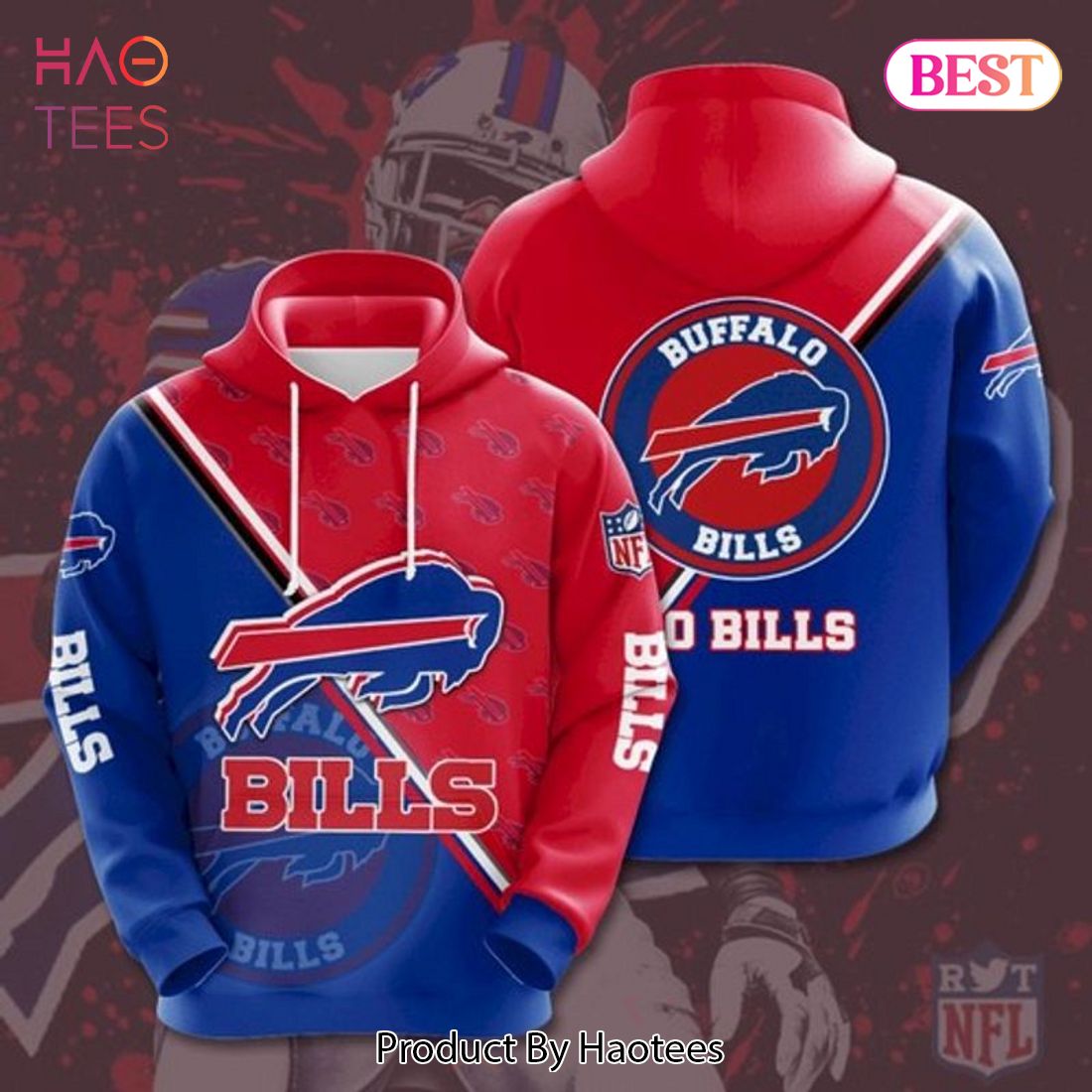 Buffalo Bills Youth Hoodie 3D Superb Buffalo Bills Fathers Day