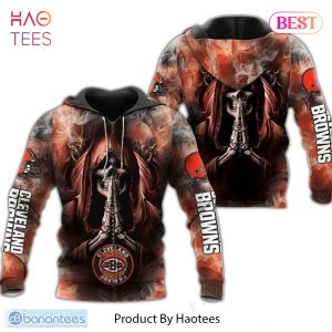 LIMITED Cleveland Browns 3D Hoodies death smoke graphic Gift For Mens
