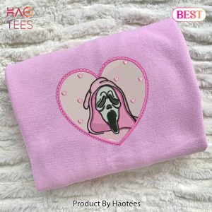 LIMITED Pink Heart Ghost Embroidered Hoodie, Sweatshirt