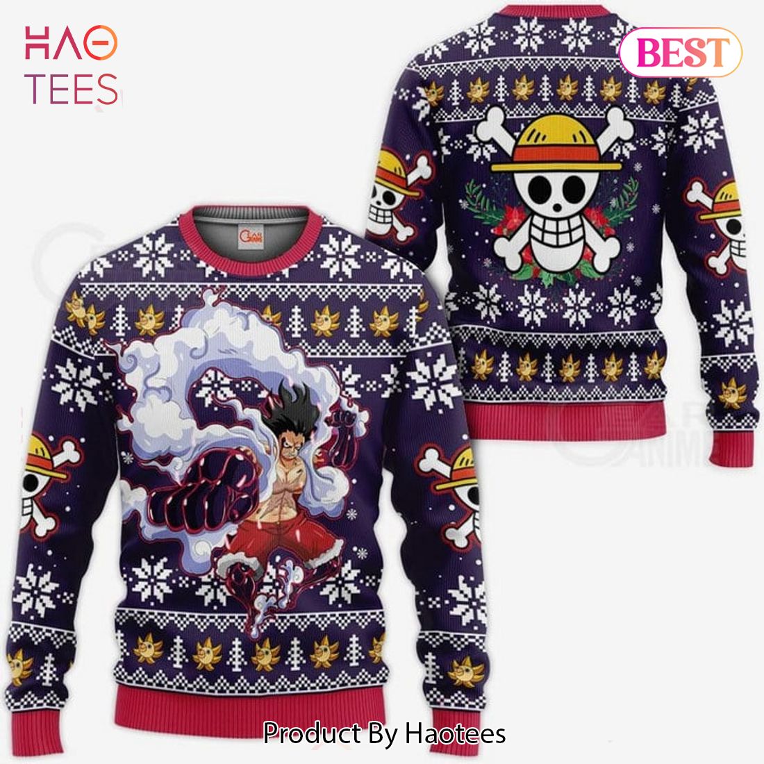 Luffy Gear 4 Ugly Christmas Sweater One Piece Anime Xmas Gift Luffy Gear 4 Ugly Christmas Sweater One Piece Anime Xmas Gift