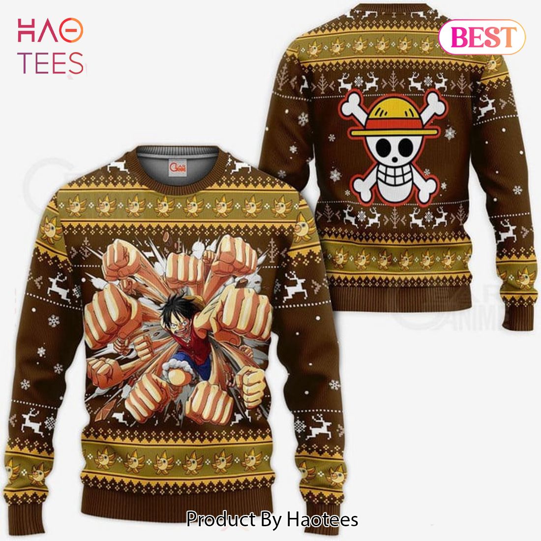 Luffy Gomu Gomu Ugly Sweater Xmas One Piece Anime Christmas Gift Luffy Gomu Gomu Ugly Sweater Xmas One Piece Anime Christmas Gift