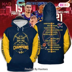LUXURY 2023 Denver Nuggets NBA Finals Champions With Best Team Ever Porter Jr Jokic Murray Midnight Blue 3D Hoodie
