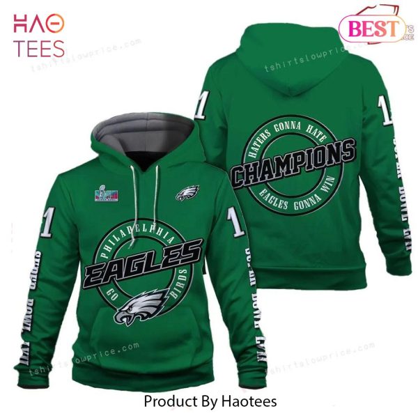 LUXURY A. J. Brown Haters Gonna Hate Eagles Gonna Win Philadelphia Eagles Super Bowl Champion 2023 3D Hoodie