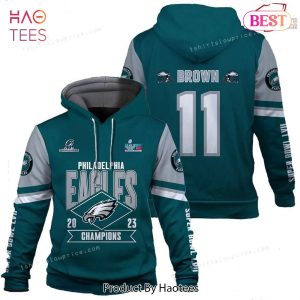 LUXURY A. J. Brown Philadelphia Eagles Super Bowl Champion 2023 Custom 3D Hoodie
