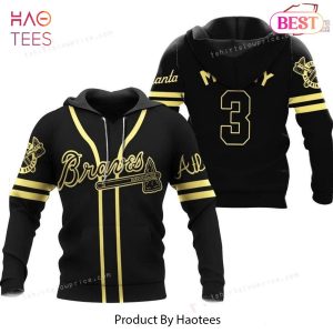 LUXURY Atlanta Braves Dale Murphy  3 Great Player MLB Black 3D Hoodie Allover, Gift For Atlanta Fans Hoodie