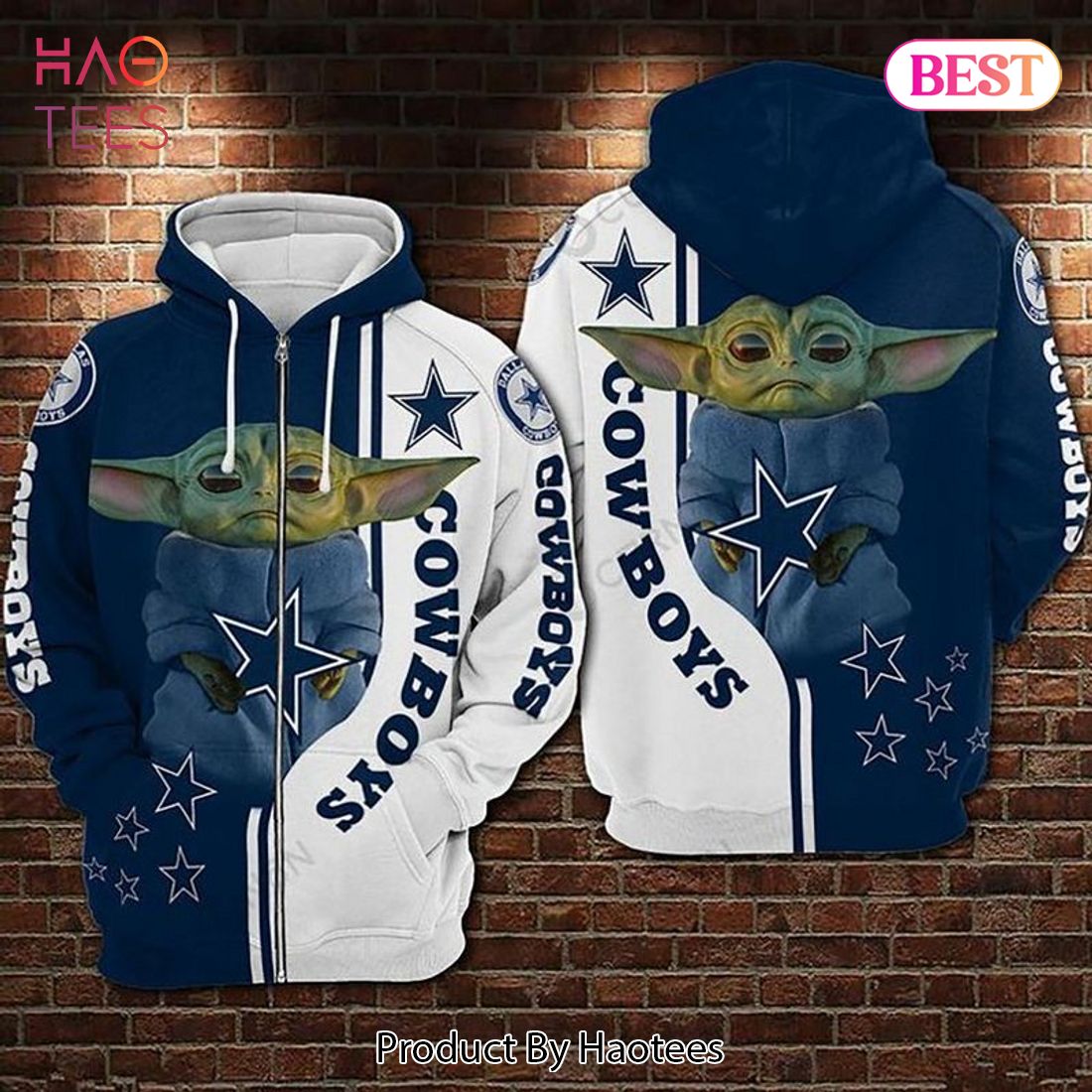 LUXURY Baby Yoda Dallas Cowboys Football Teaming 3D Hoodie