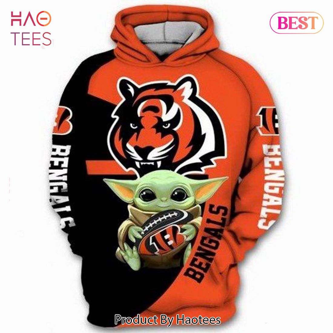 LUXURY Baby Yoda Star Wars Cincinnati Bengals Tiger 3D Hoodie