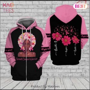 LUXURY Breast Cancer Awareness Faith Hope Love Black Queen Juneteenth Freedom Day Liberation Day 3D Hoodie