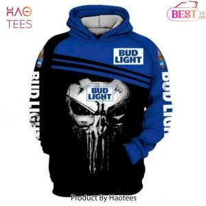 LUXURY Bud Light Beer Logo Skull 3D Hoodie