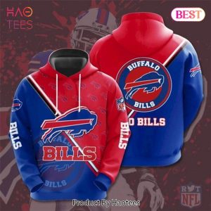 LUXURY Buffalo Bills Football Team Lovers Red Blue Pattern 3D Hoodie