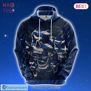 LUXURY Los Angeles Dodgers MLB Skull Funny Blue 3D Hoodie Zip Hoodie