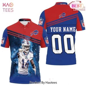 NEW 14 Stefon Diggs 14 Buffalo Bills Great Player NFL Season Personalized Polo Shirt