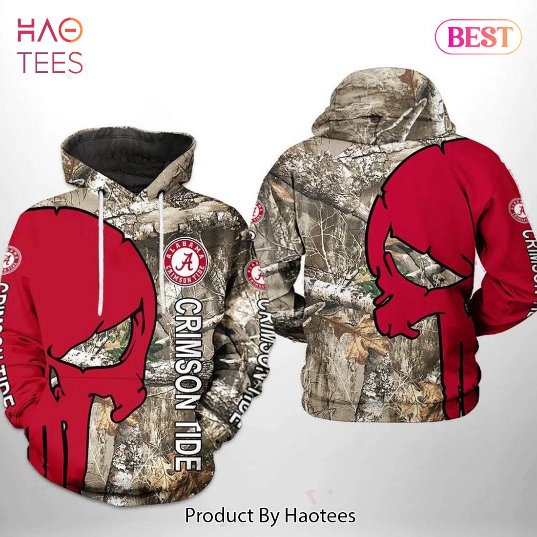 NEW Alabama Crimson Tide Camo Veteran Hunting 3D Hoodie Alabama Crimson Tide