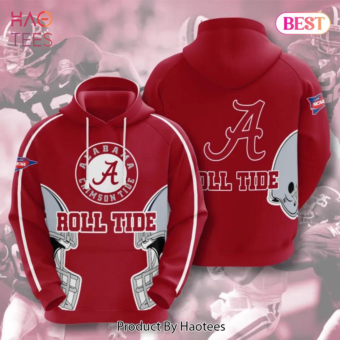 NEW Alabama Crimson Tide Helmet 3D Hoodie Alabama Crimson Tide Gifts For Men